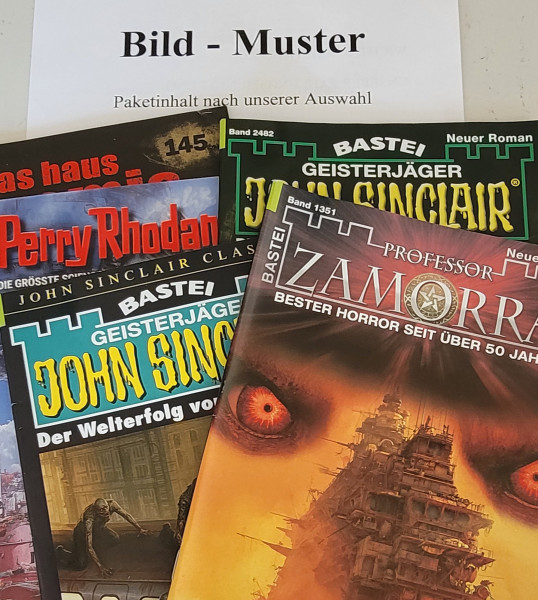 Romanpaket: 10 diverse Grusel-und Science Fiction-Romane unserer Wahl. Achtung!!! Die Pakete werden mit Romanen aus unseren aktuellen Serien zusammengestellt!